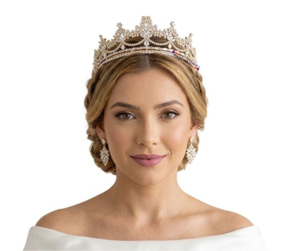 coroa dourada para noiva ou debutante