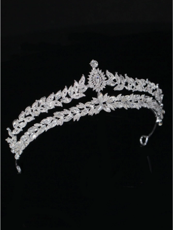 Tiara de duas camadas para debutante e noiva estilo grego