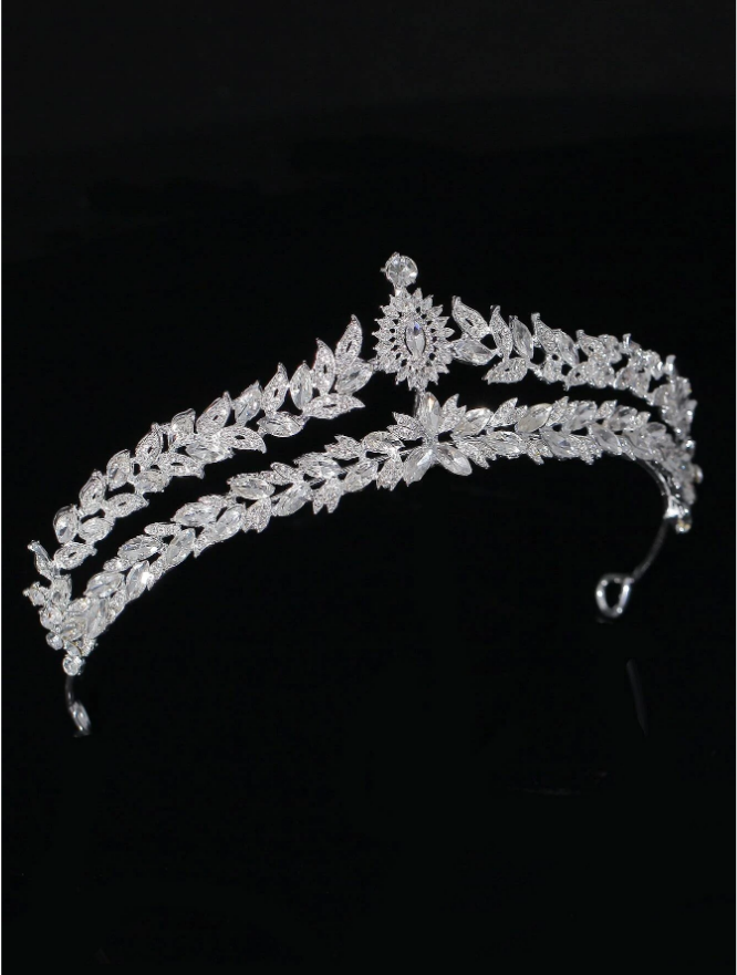 Tiara de duas camadas para debutante e noiva estilo grego