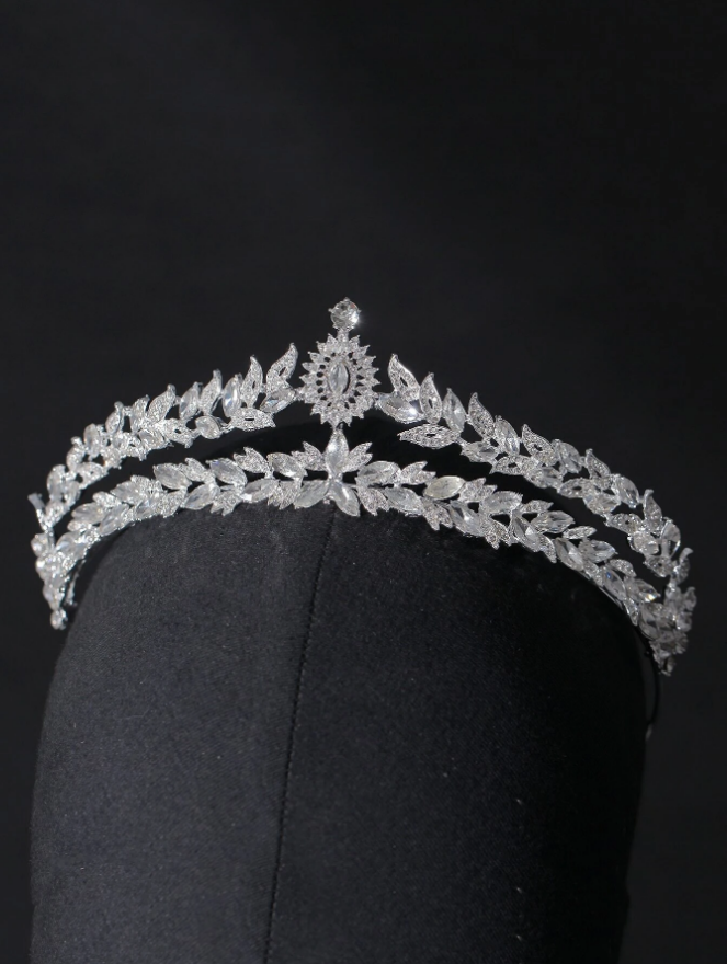 Tiara de duas camadas para debutante e noiva estilo grego
