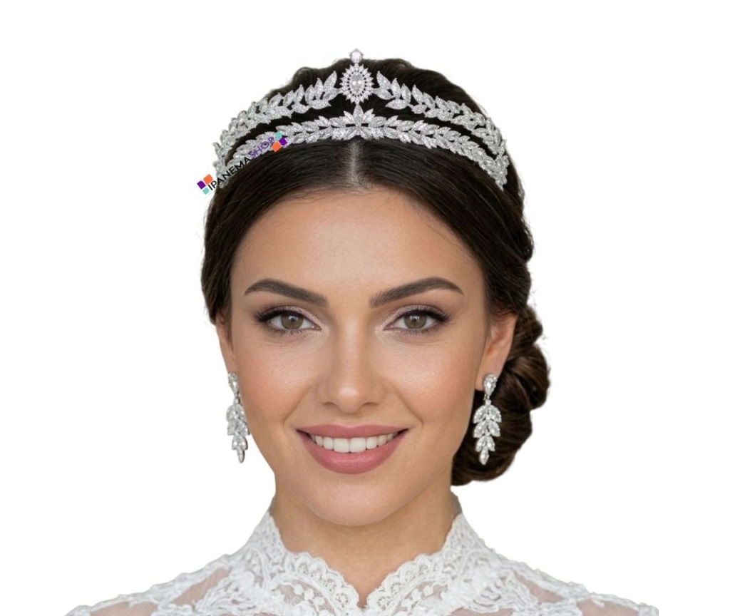 coroa tiara de noiva zirconia elegante debutante