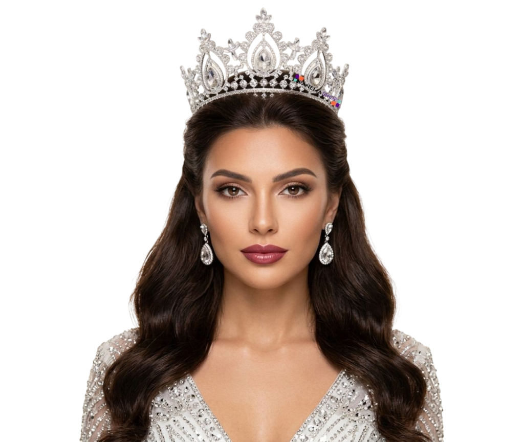 Coroa de miss concurso debutante alta majestade com cristais gota gigantes luxo