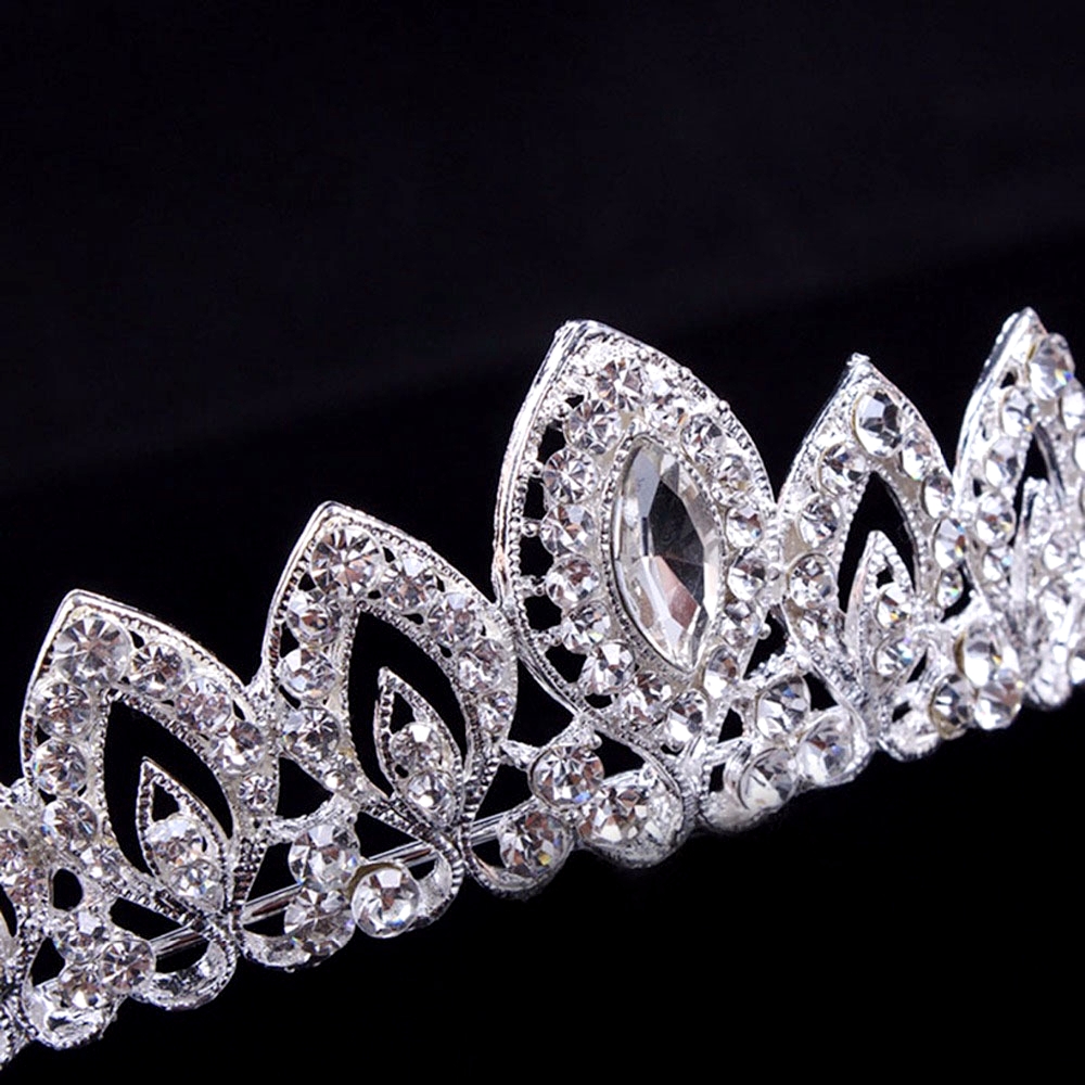 Coroa tiara de noiva princesa 3cm com cristais prateados