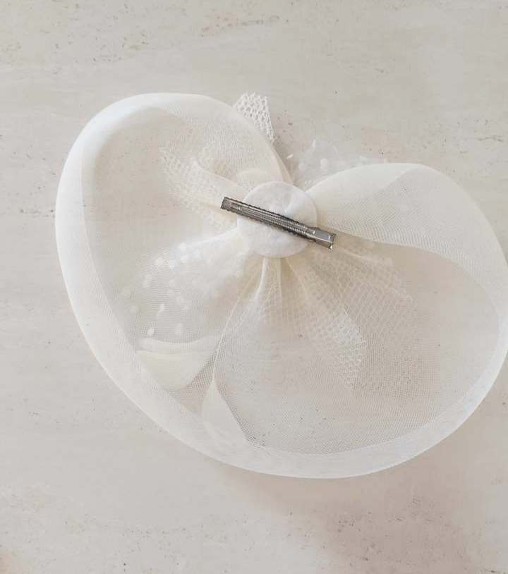 fascinator parte de trás Fascinator casquete creme chapéu vintage para noiva ou madrinha