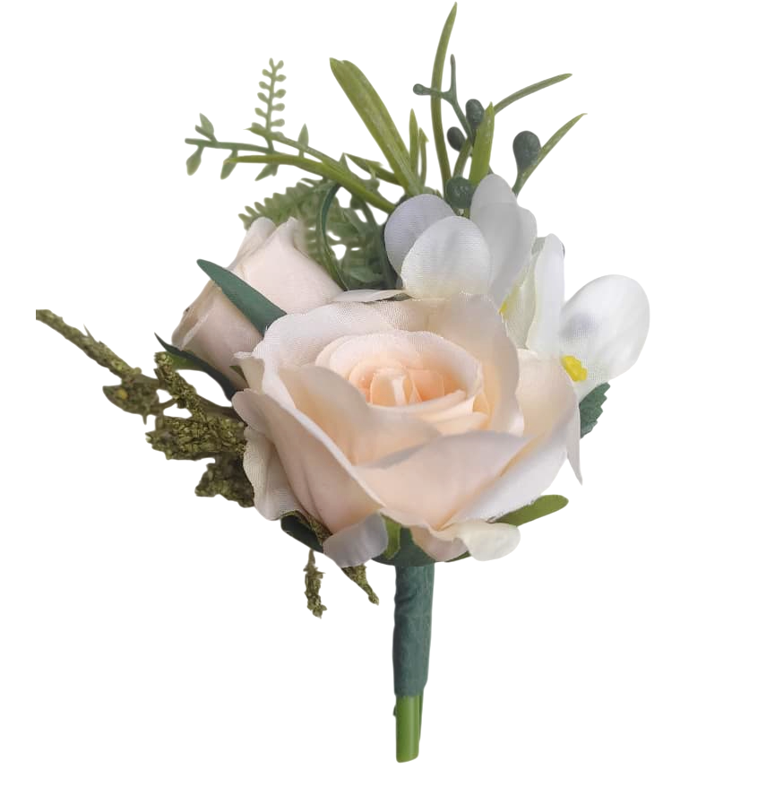 Flor de lapela artificial de alta qualidade para casamento flor pêssego