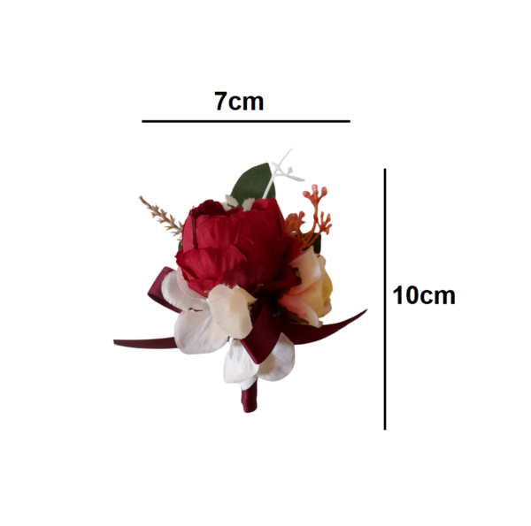 Flor de lapela artificial de alta qualidade para casamento flor marsala