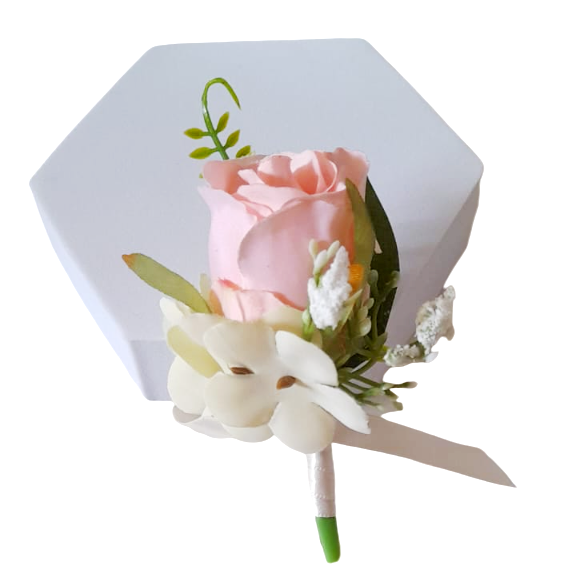 Flor de lapela artificial de alta qualidade para casamento flor rosa