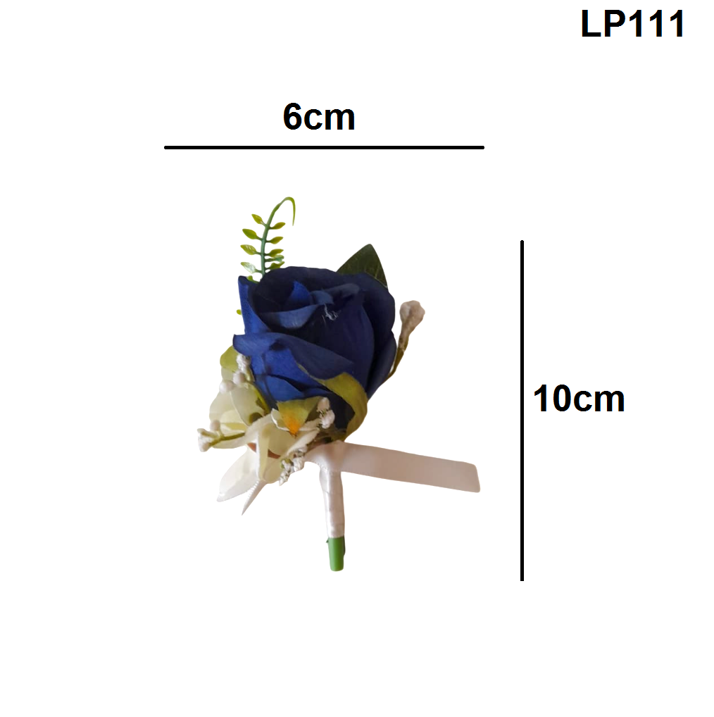 Flor de lapela artificial de alta qualidade para casamento flor azul