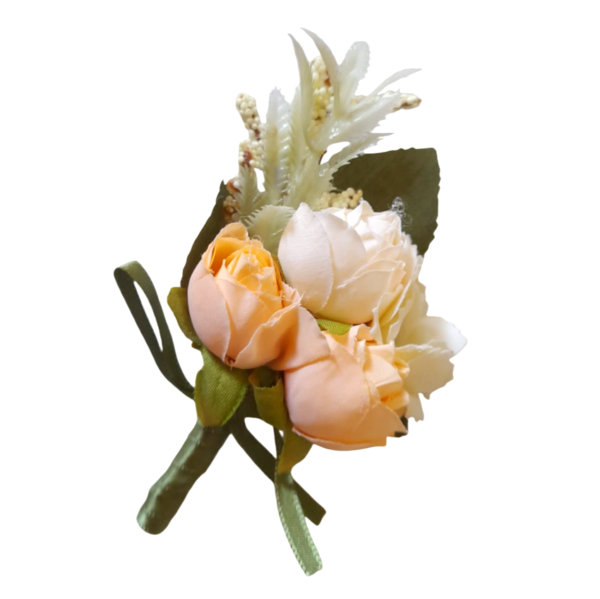 Flor de lapela artificial de alta qualidade para casamento flor pêssego