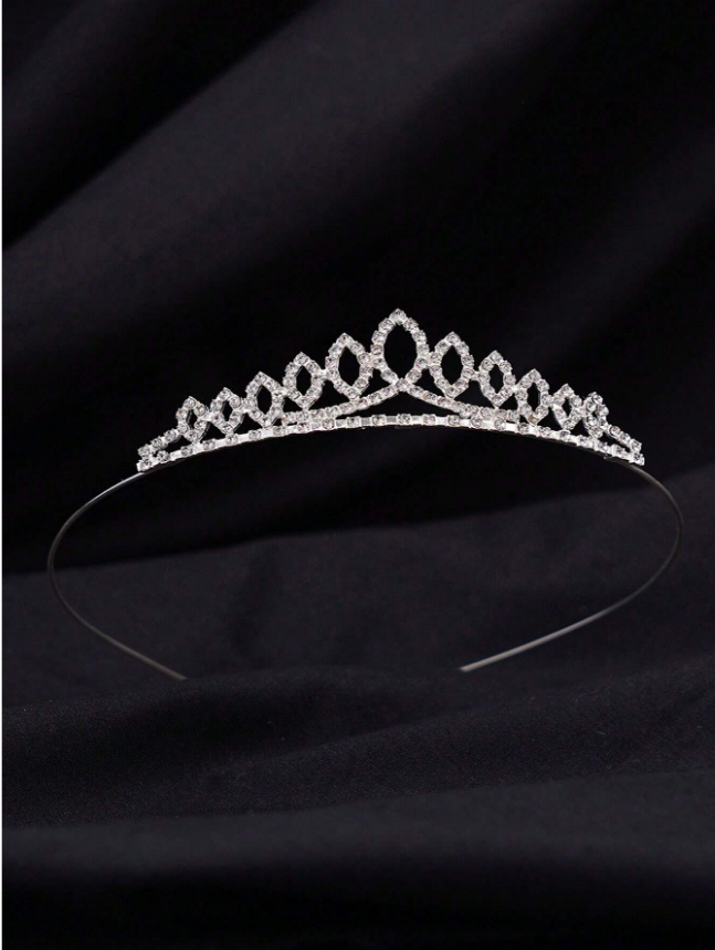 Tiara delicada com cristais para daminha, debutante e noiva civil