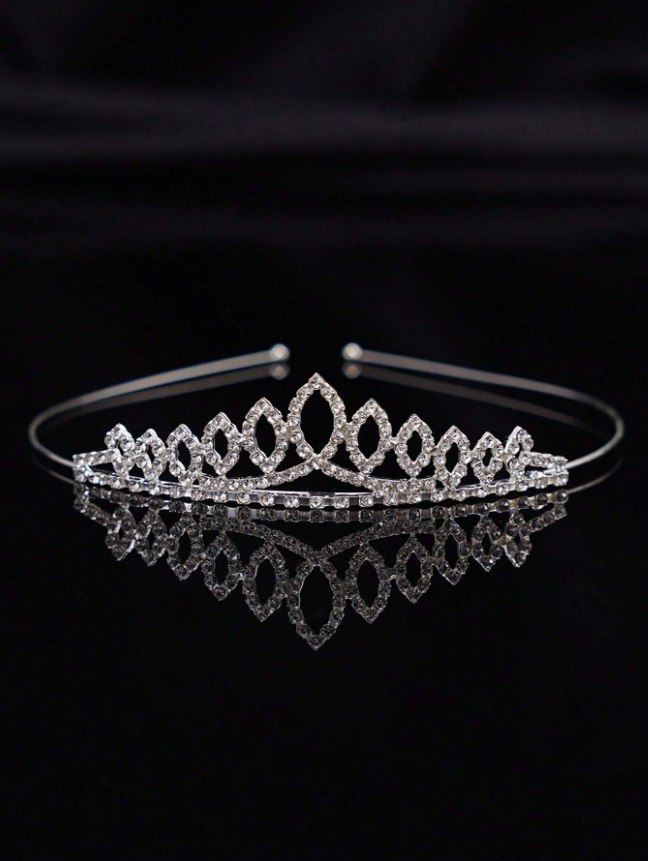Tiara delicada com cristais para daminha, debutante e noiva civil
