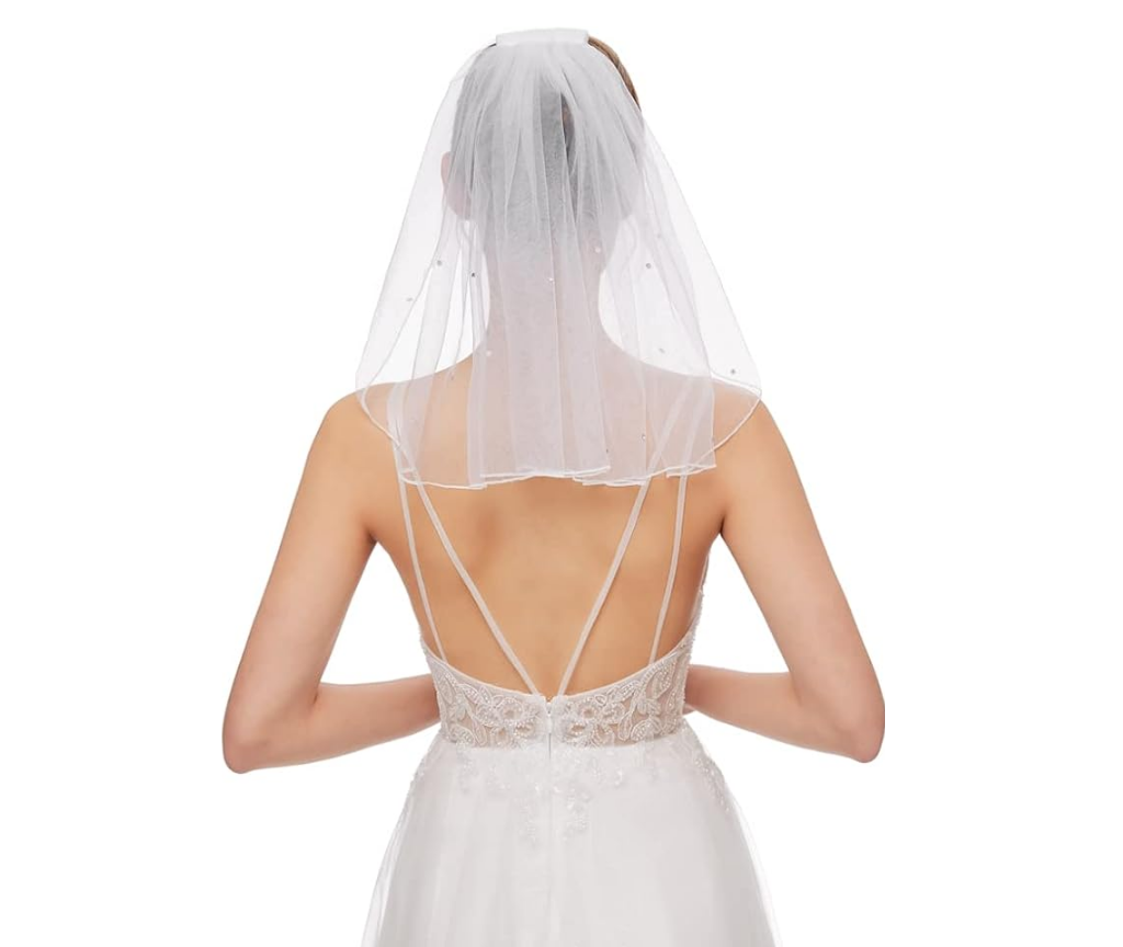 véu v107 -ipanemashop (2) Véu curto para noiva com aplicação de strass e brilho
