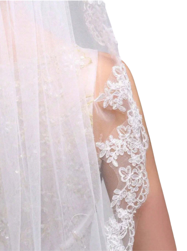 Acessório de noiva: véu médio com renda para casamento civil ou religioso
