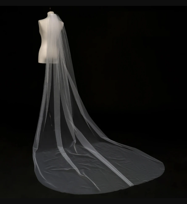 Véu de noiva longo catedral 2,90m tule