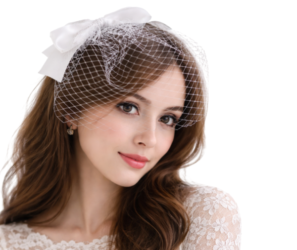 Tiara com voilette noiva branca estilo vintage