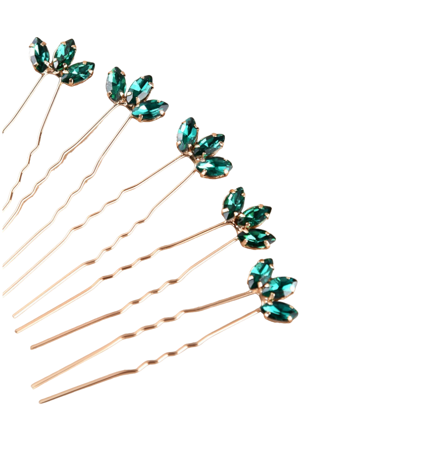 kit grampo verde esmeralda arranjo de cabelo para madrinha mãe dos noivos festa