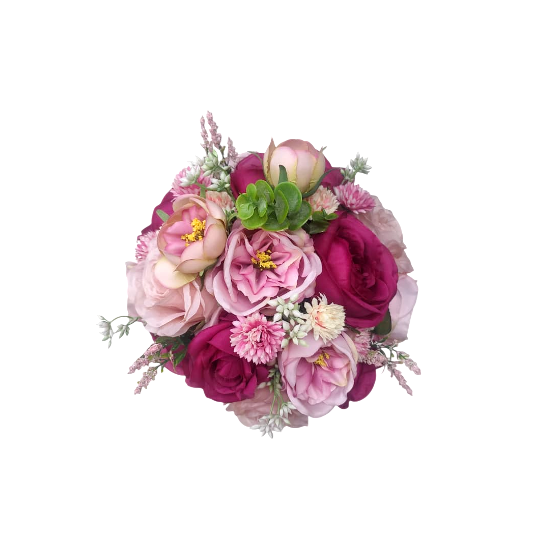 Buquê de noiva realista redondo rosa