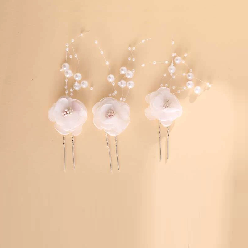 kit de grampo flores de tecido para noiva