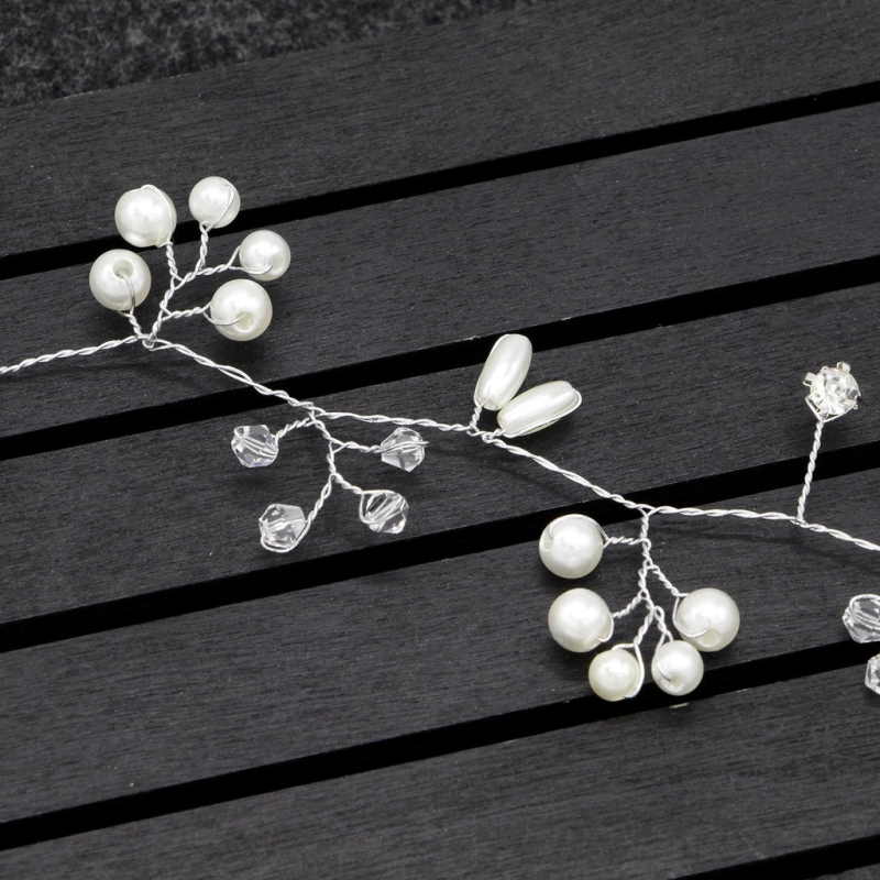 tiara ponto de luz e pérolas