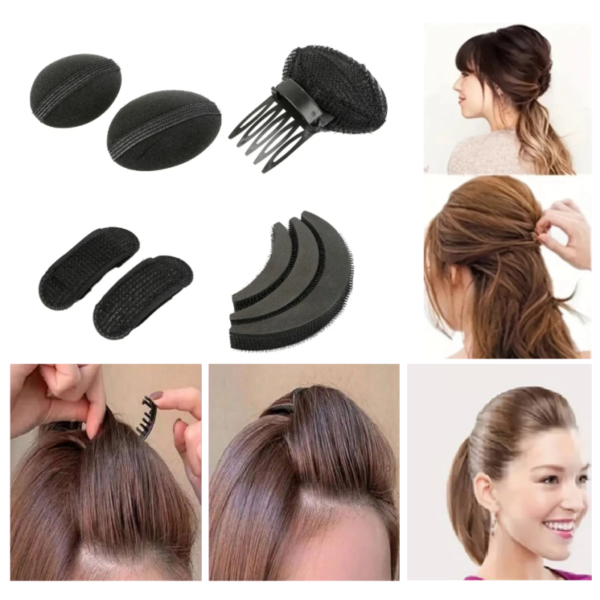 Kit completo acessórios para dar volume no cabelo noiva e festa. Acessório para dar volume no cabelo