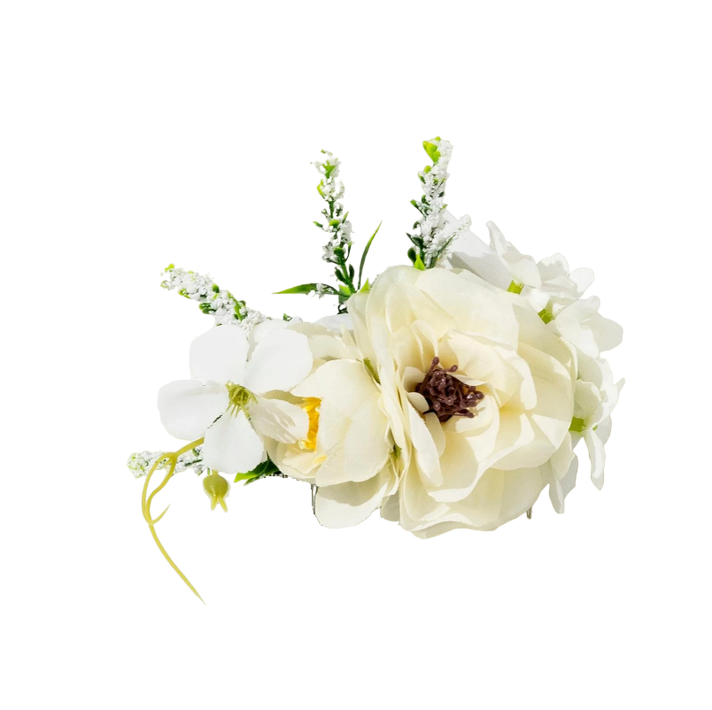 Pente arranjo de cabelo branco para noiva