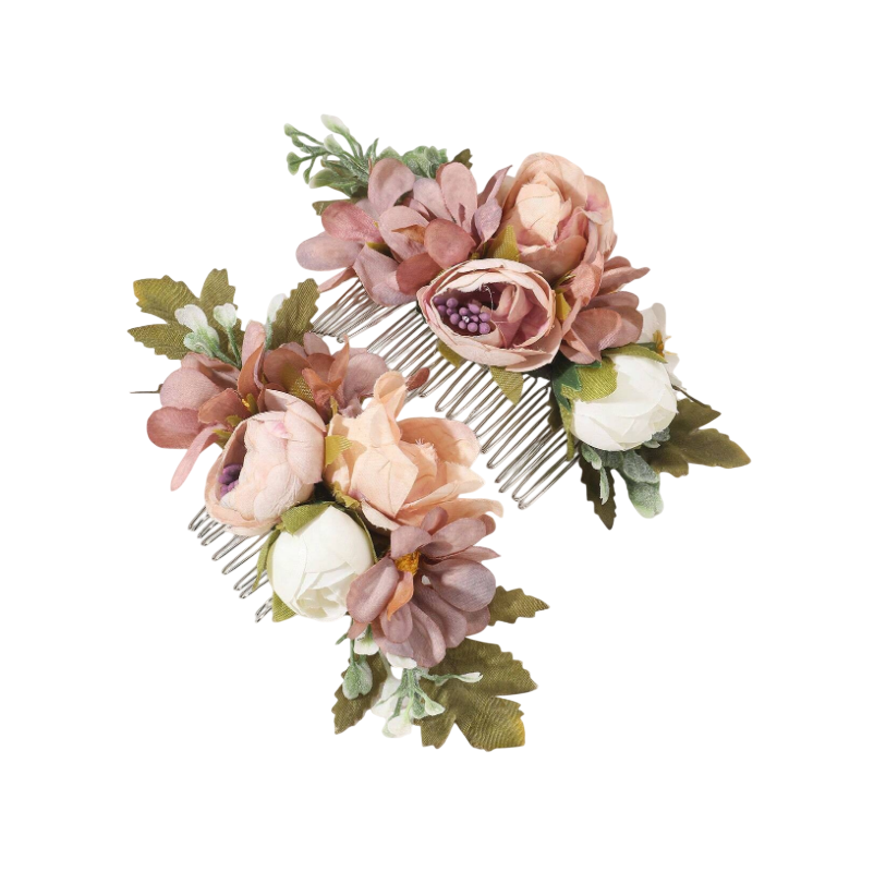 Pente arranjo de cabelo floral para madrinha de casamento grinalda