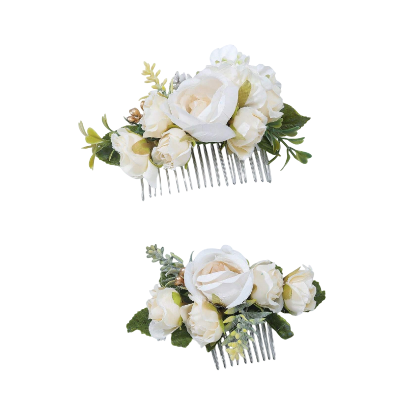 Pente arranjo de cabelo floral para madrinha de casamento grinalda