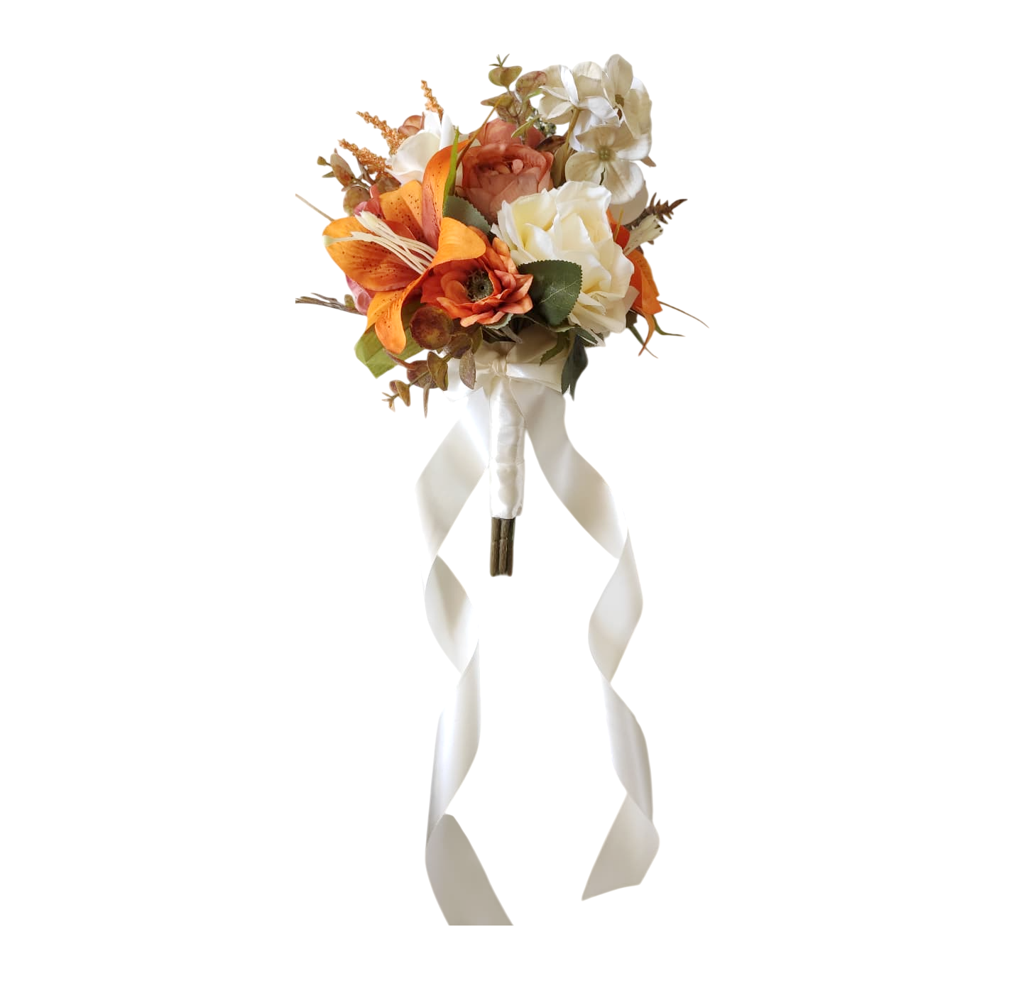 bn157 Buquê de noiva permanente tons terrosos terracota e laranja