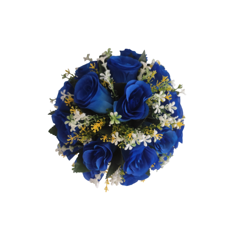 buque azul bn144 - 1 Buquê de noiva grande rosas azuis permanentes realistas civil religioso