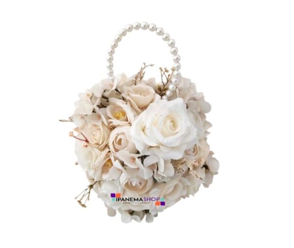 buque de noiva moderno buque bolsa com alça de pérolas