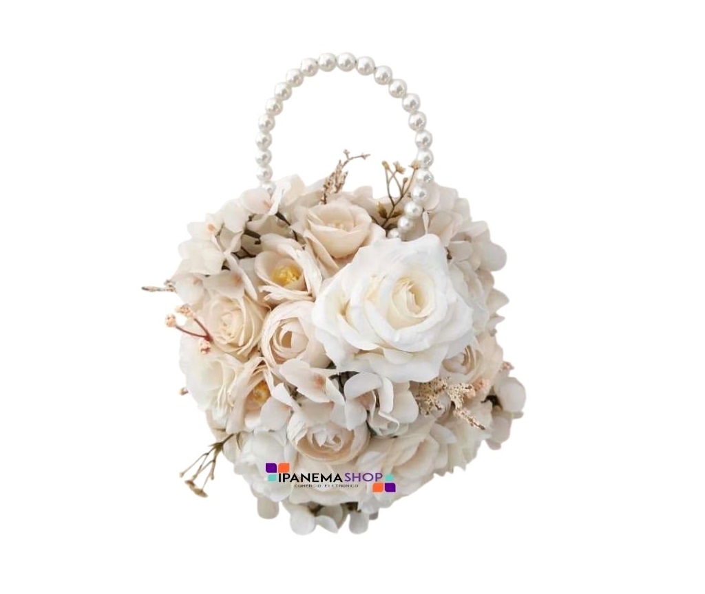 buque de noiva moderno buque bolsa com alça de pérolas