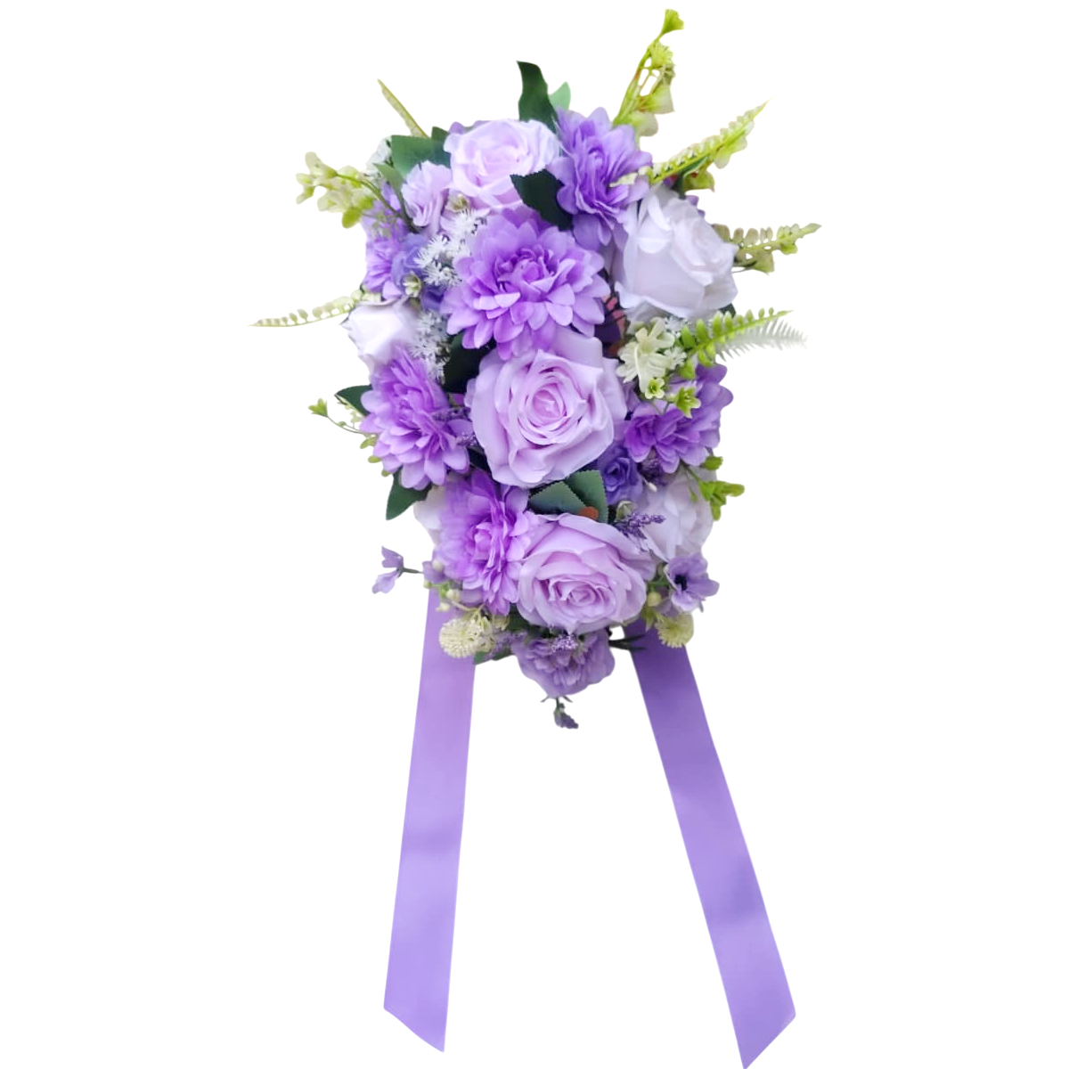 buquê cascata buque de noiva permanente lilás