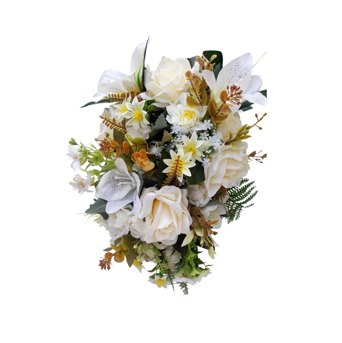 buquê cascata buque de noiva permanente offwhite