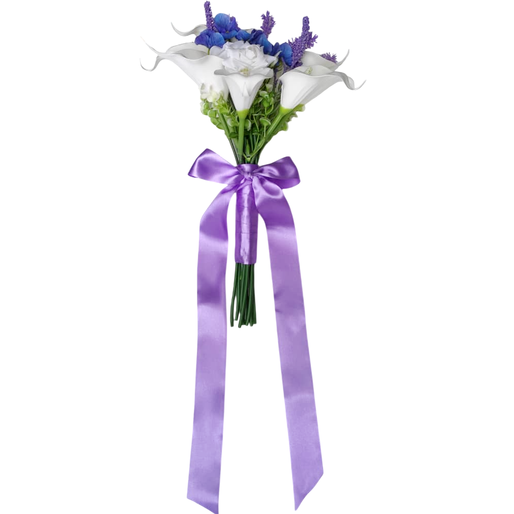 buque copo de leite e lavandas bn168 (1) Buquê de noiva permanente copo de leite lavanda e flores