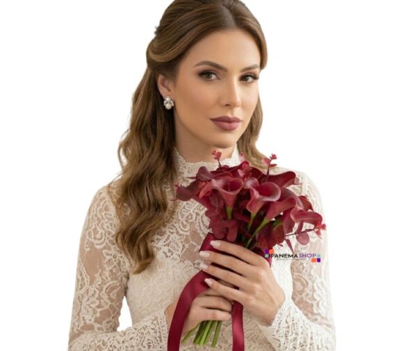 Buquê de noiva callas marsala toque real permanente luxo