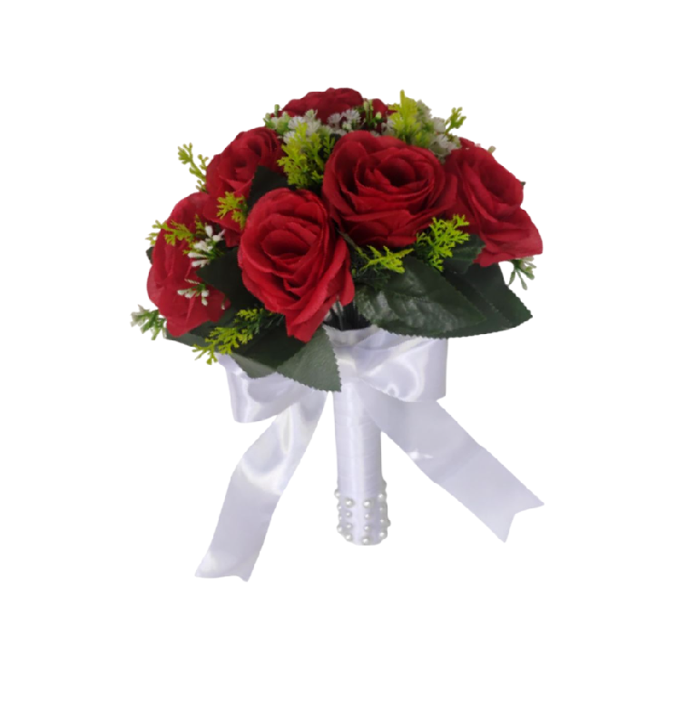 buque de noiva rosas marsala bn114 - 2 Buquê de noiva médio rosas marsala permanentes realistas civil religioso