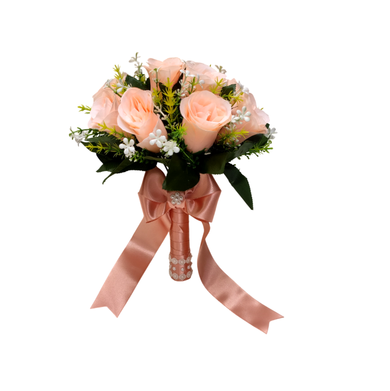 buque de rosas pessego bn121 - 2 buque de rosas pessego buque permanente de noiva