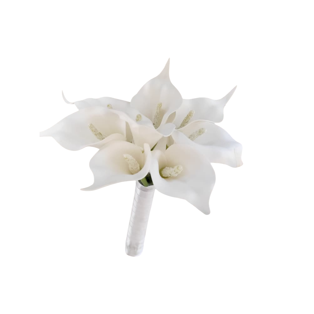 mini buquê de copo de leite callas brancas moderno casamento civil pre-wedding