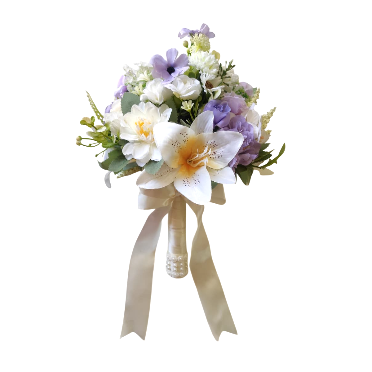 buque permanente bn111 (1) buquê permanente detalhe lilás lírios e flores do campo