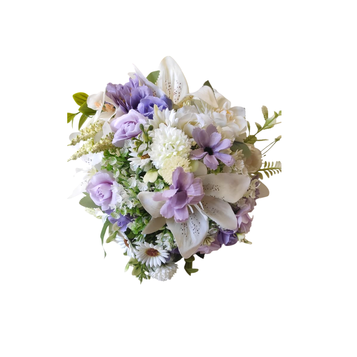 buque permanente bn111 (2) buquê permanente detalhe lilás lírios e flores do campo