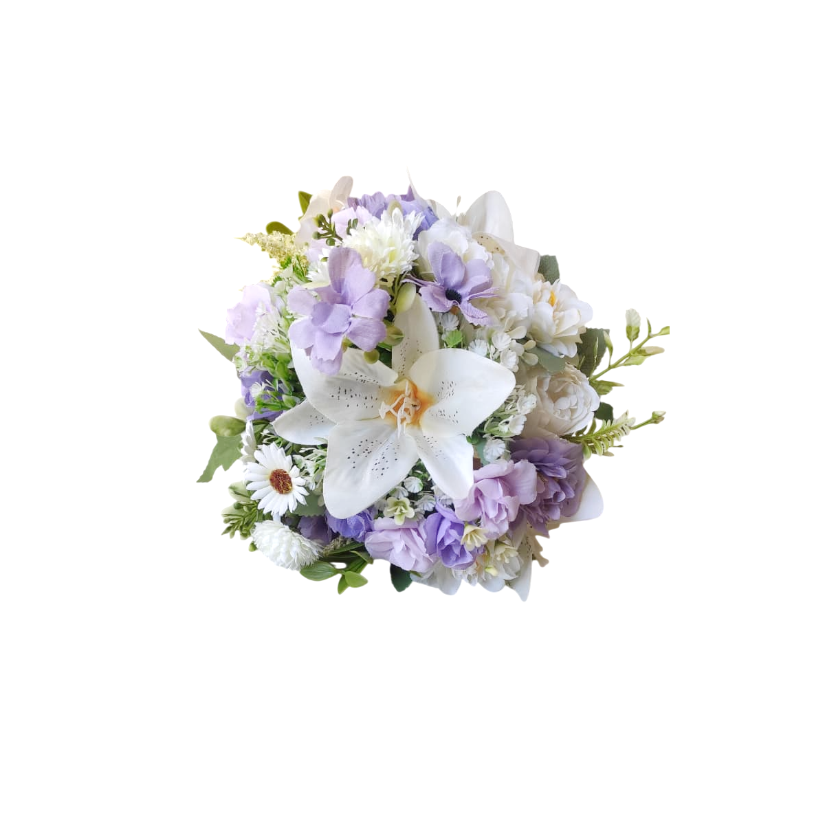 buque permanente bn111 (6) buquê permanente detalhe lilás lírios e flores do campo