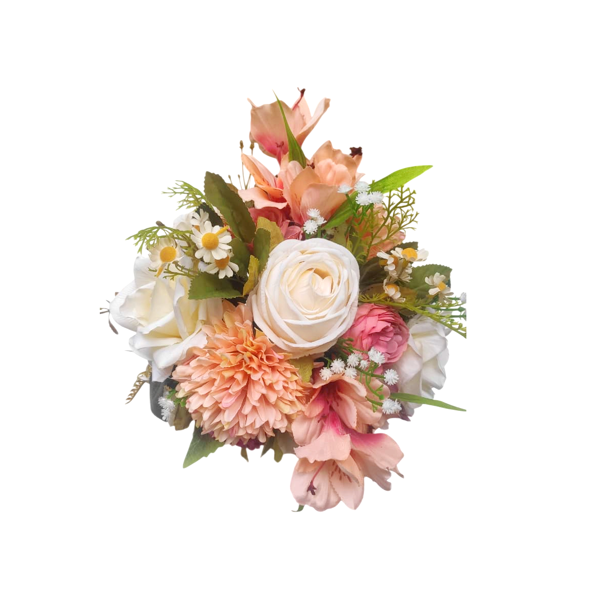 buque permanente bn159 (5) buquê de noiva permanente rosas astromélias tropical elegante e realista