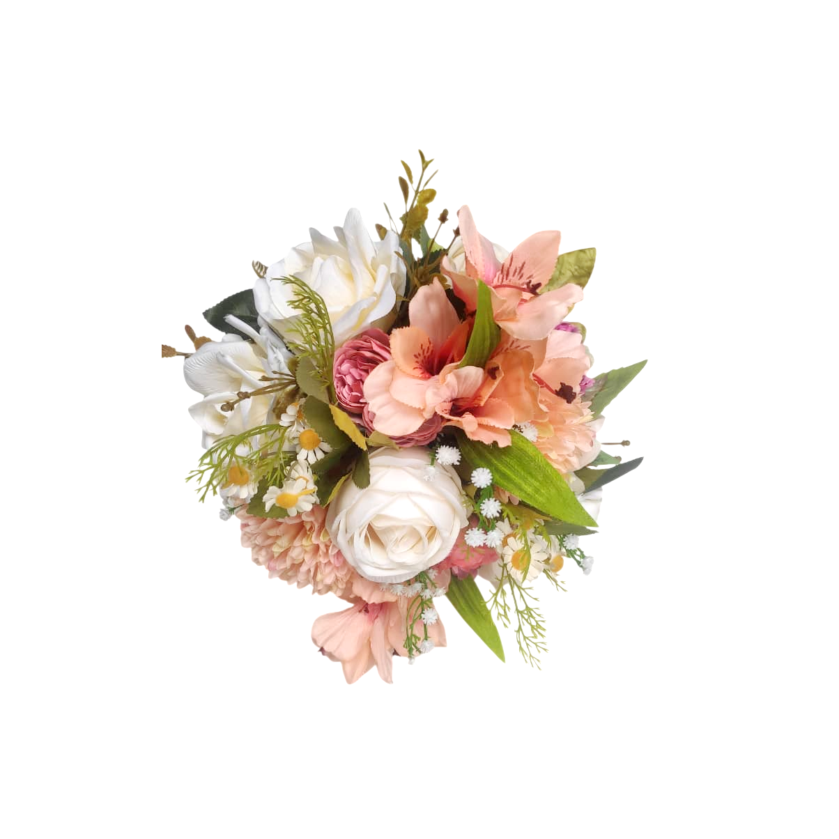 buque permanente bn159 (6) buquê de noiva permanente rosas astromélias tropical elegante e realista