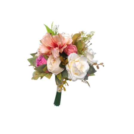 Buquê de Noiva Permanente Tropical Rosas Astromélias Peônias