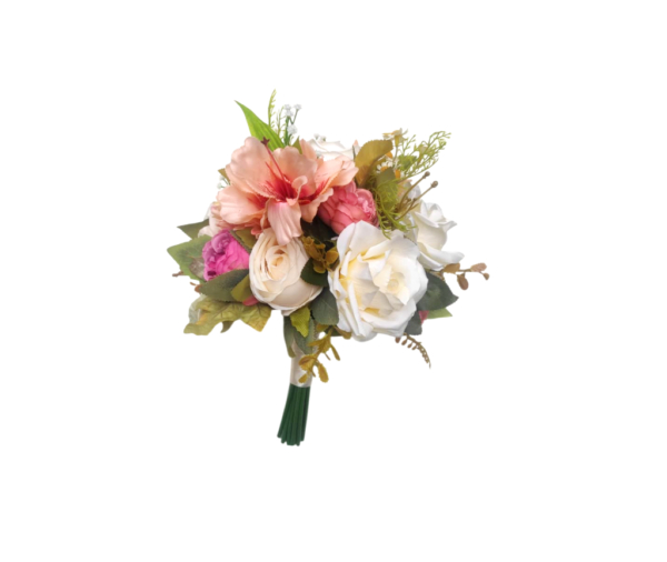 buquê de noiva permanente rosas astromélias tropical elegante e realista