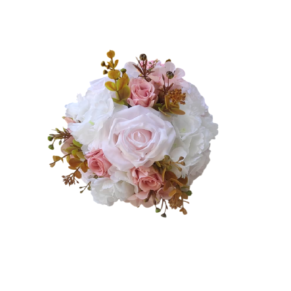 buquê de noiva permanente delicado e romântico rosa realista