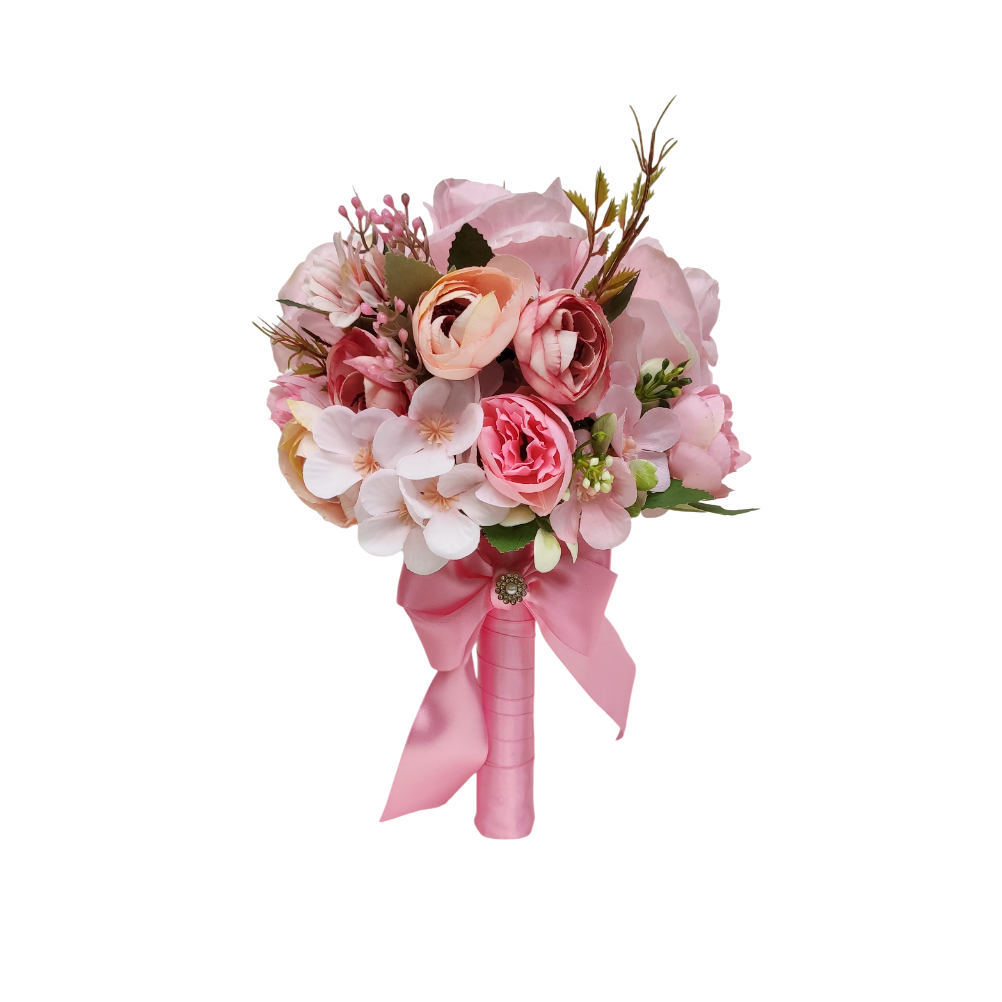 buque rosa bn129 - ipanemashop (2) Buquê de noiva permanente realista rosa