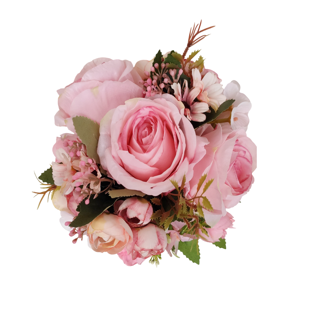 buque rosa bn129 - ipanemashop (3) Buquê de noiva permanente realista rosa