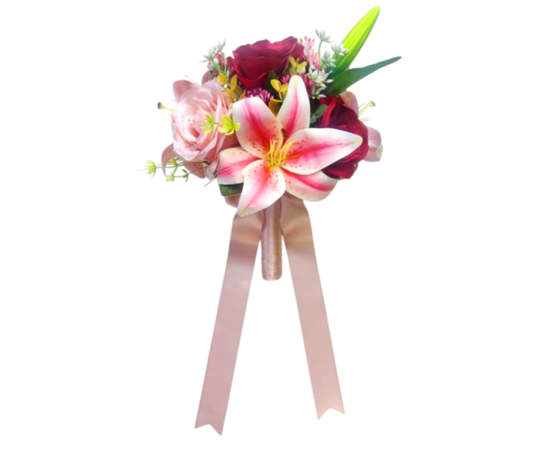 Buquê de noiva permanente com lírio e rosas