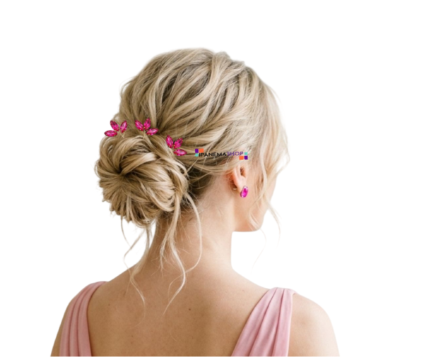 kit arranjo de cabelo grampo rosa ideal para coque penteado de festa madrinha